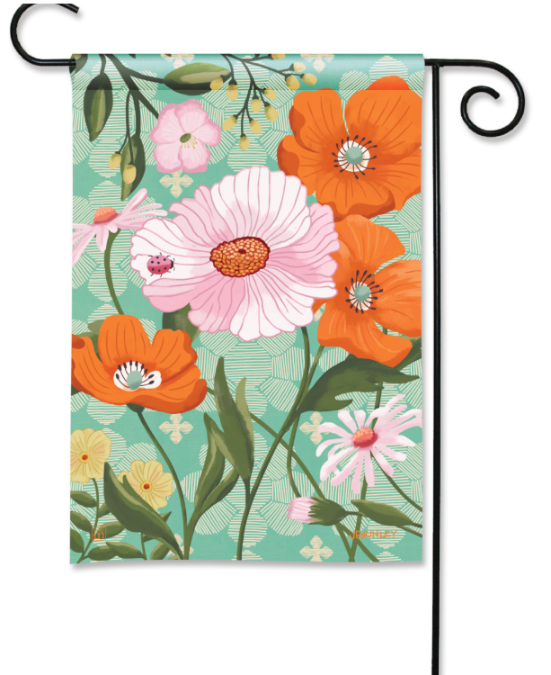 Pink Poppy Garden Flag