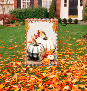 Plaid Pumpkins Garden Flag