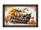 Plaid Pumpkins MatMate Door Mat