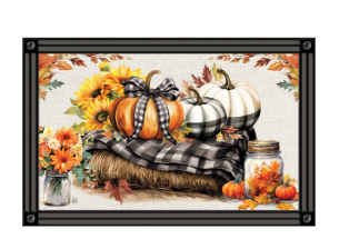 Plaid Pumpkins MatMate Door Mat