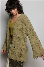 Pol Clothing - Crochet Knit Cardigan