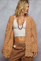 Pol Clothing - Crochet Knit Cardigan