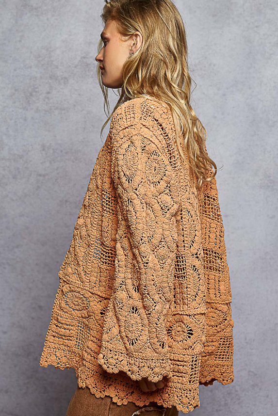 Pol Clothing - Crochet Knit Cardigan