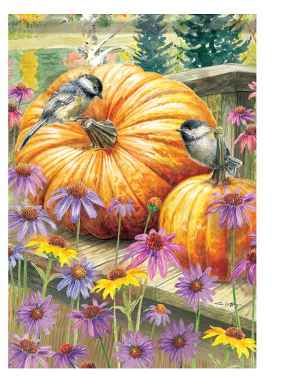 "Pumpkins & Chickadees" Durasoft™ Flag