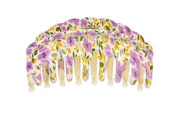 Floral Hair Claw Clips With Scalloped Edge