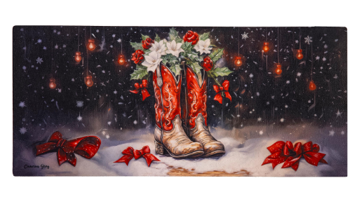 Red Christmas Cowboy Boots Sassafras Switch Mat