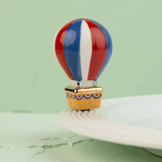red, white, and balloon Nora Fleming Hot Air Balloon
