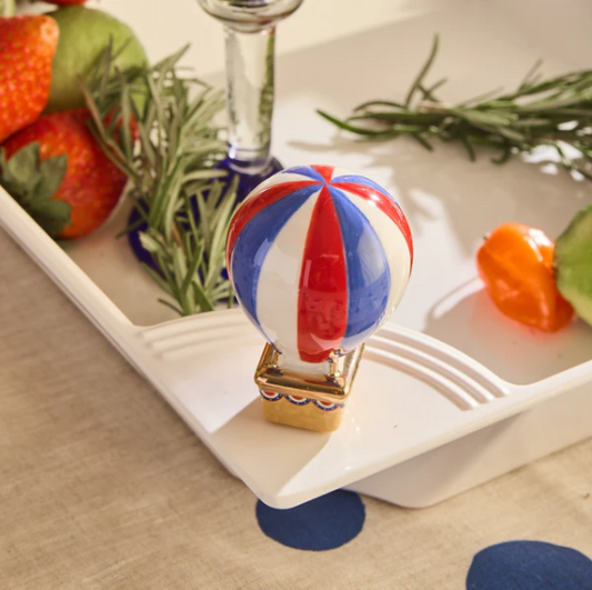 red, white, and balloon Nora Fleming Hot Air Balloon