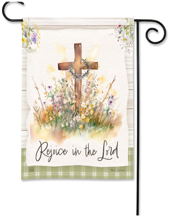 Rejoice in the Lord Garden Flag