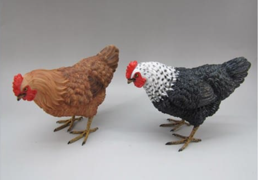 Resin Hen with Metal Legs