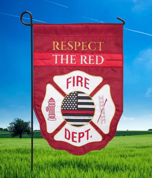 Respect the Red Double Applique Garden Flag