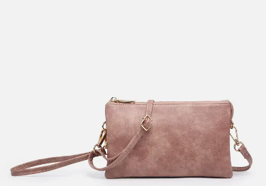 Jen & Co. - M013 Riley Monogrammable 3 Compartment Crossbody/Wristlet