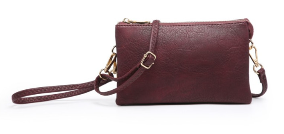 Jen & Co. - M013 Riley Monogrammable 3 Compartment Crossbody/Wristlet