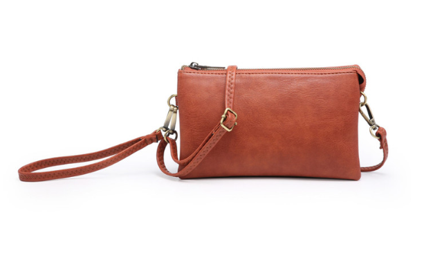 Jen & Co. - M013 Riley Monogrammable 3 Compartment Crossbody/Wristlet