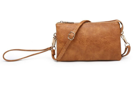 Jen & Co. - M013 Riley Monogrammable 3 Compartment Crossbody/Wristlet