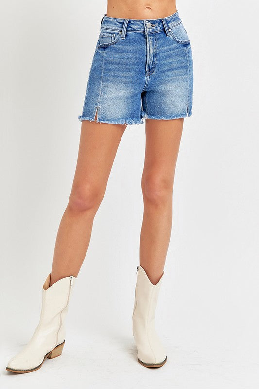 Risen High Rise Front Seam With Slit Shorts