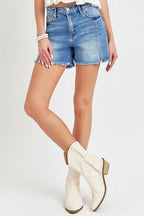 Risen High Rise Front Seam With Slit Shorts