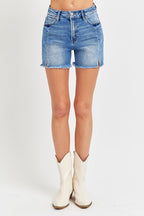 Risen High Rise Front Seam With Slit Shorts