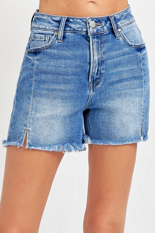 Risen High Rise Front Seam With Slit Shorts