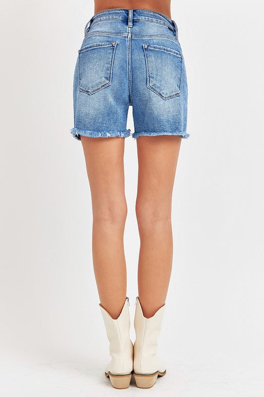 Risen High Rise Front Seam With Slit Shorts