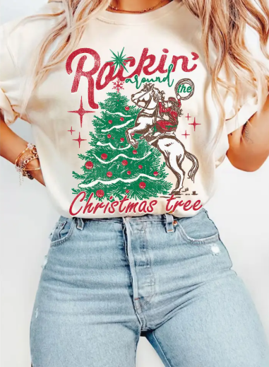 ROCKIN' AROUND THE CHRISTMAS TREE GRAPHIC TSHIRTS