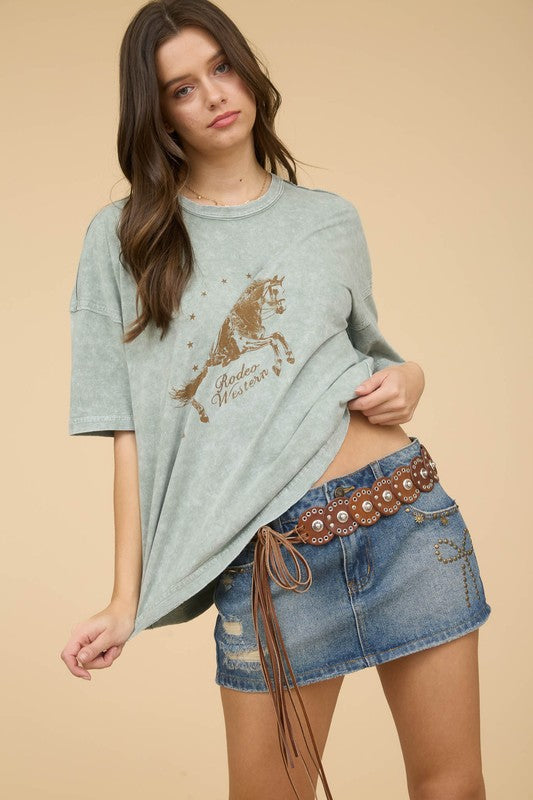 Rodeo Western Relaxed Short Sleeve Knit T-shirt