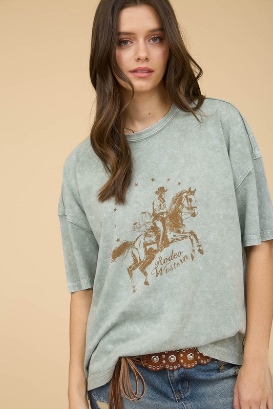 Rodeo Western Relaxed Short Sleeve Knit T-shirt