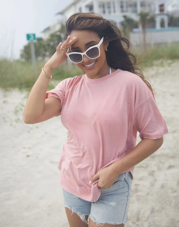 Short Sleeve Vintage Washed Poncho Tee