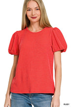 Puff Sleeve Corded Shirt