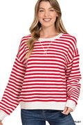 Melissa Striped Rib Banded Pullover