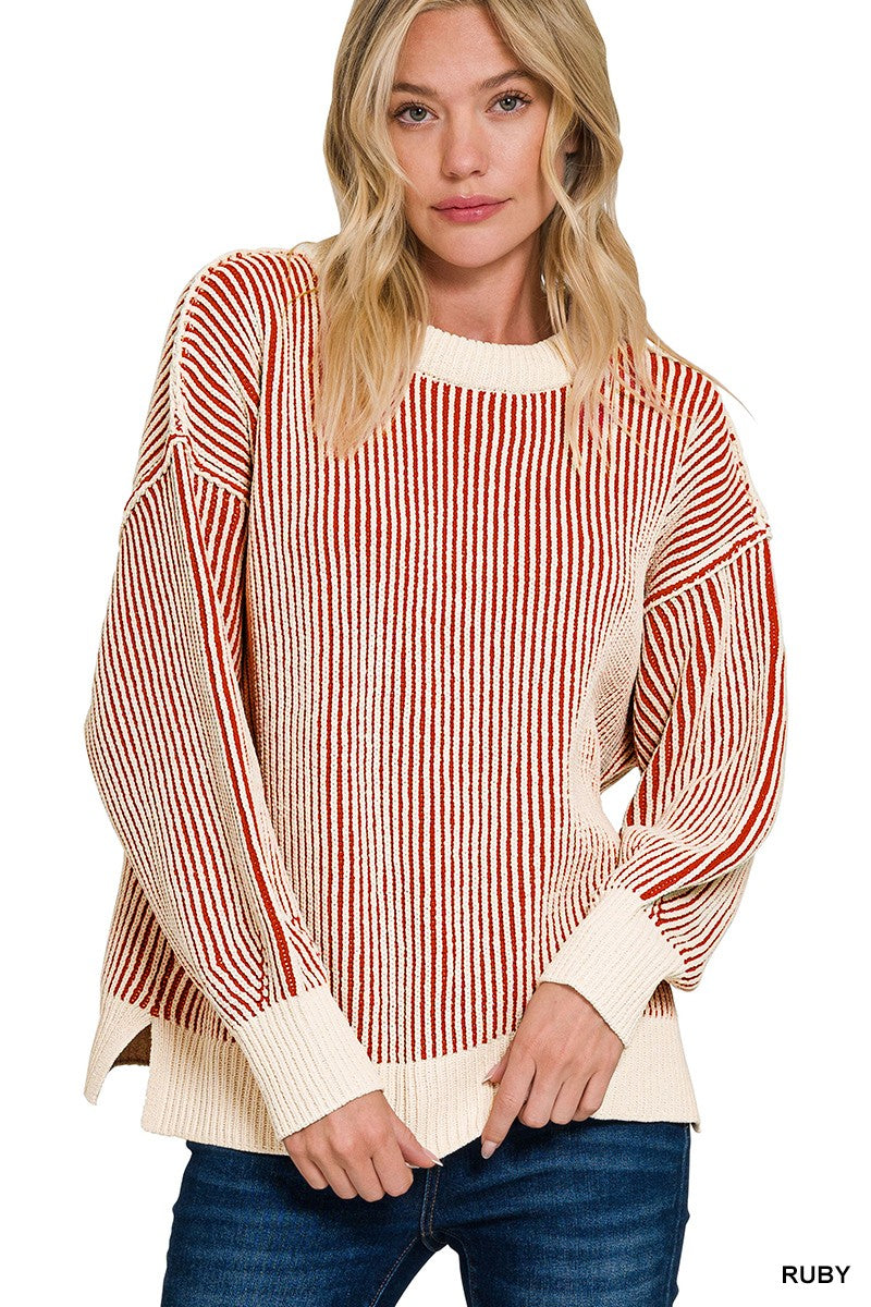 Two Tone Crewneck Sweater