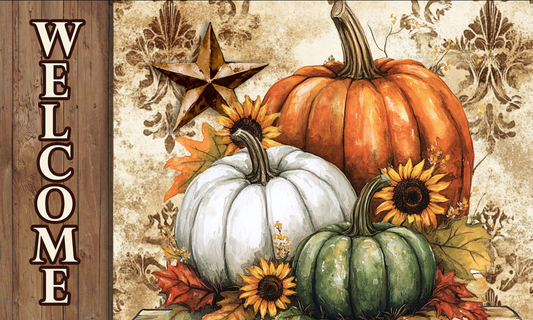Rustic Pumpkins-Floor Mat
