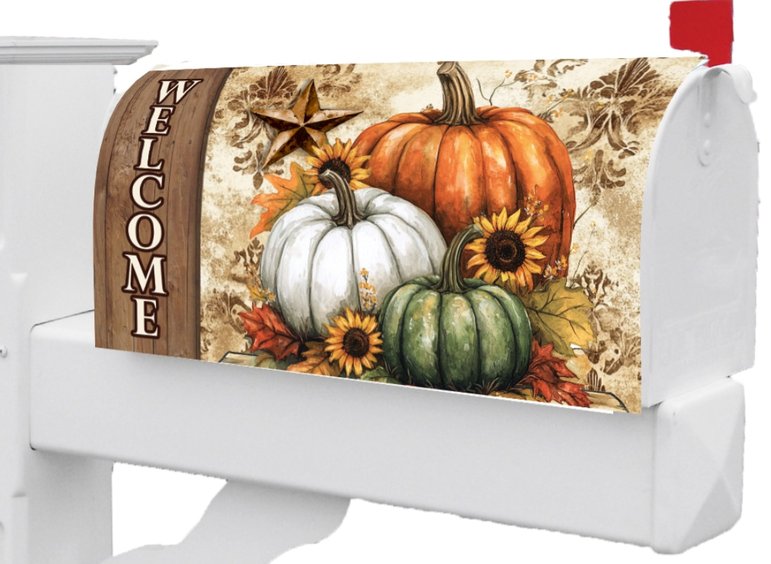 Rustic Pumpkins-Mailbox Makeover