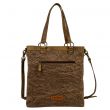 Cubed Mesa Pouched Canvas Hairon Bag S-8159