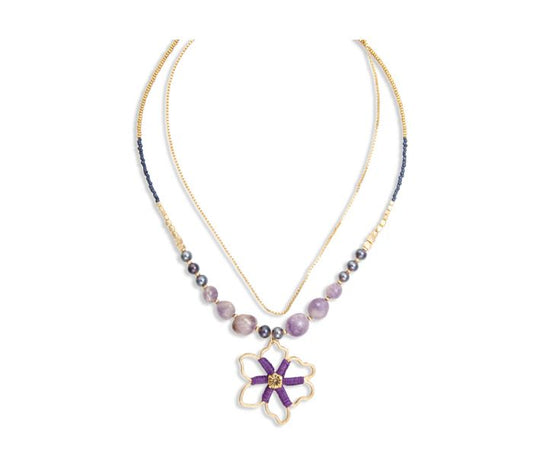 Amethyst Blooming Pendant Necklace