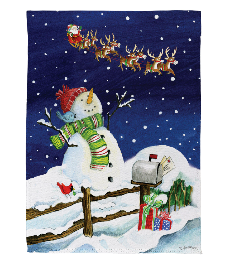 Santa & Snowman Suede Flag