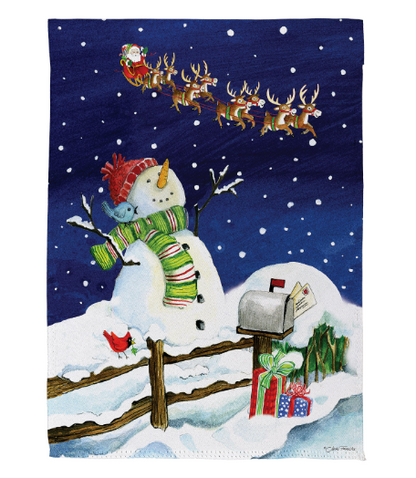 Santa & Snowman Suede Flag