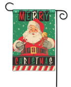 Santa's Retro Garden Flag