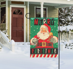 Santa's Retro Garden Flag