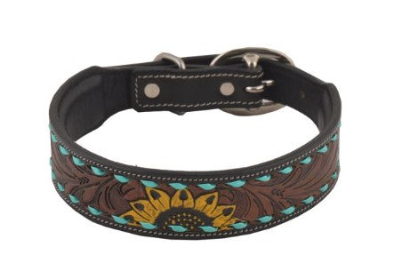 Scenic Hand-Tooled Dog Collar