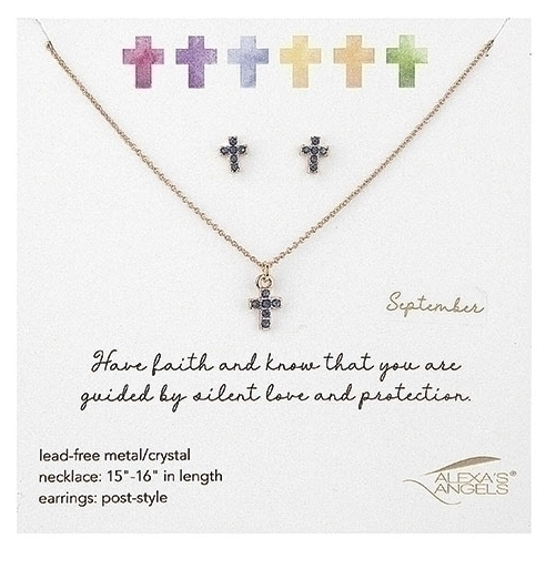 Alexa's Angels Birthstone Necklace and Earring Set