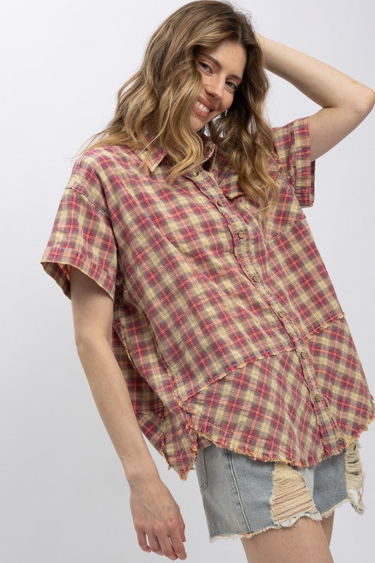 Forever Washed Flannel Short Sleeve Shirt