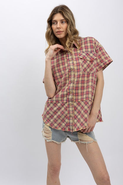 Forever Washed Flannel Short Sleeve Shirt