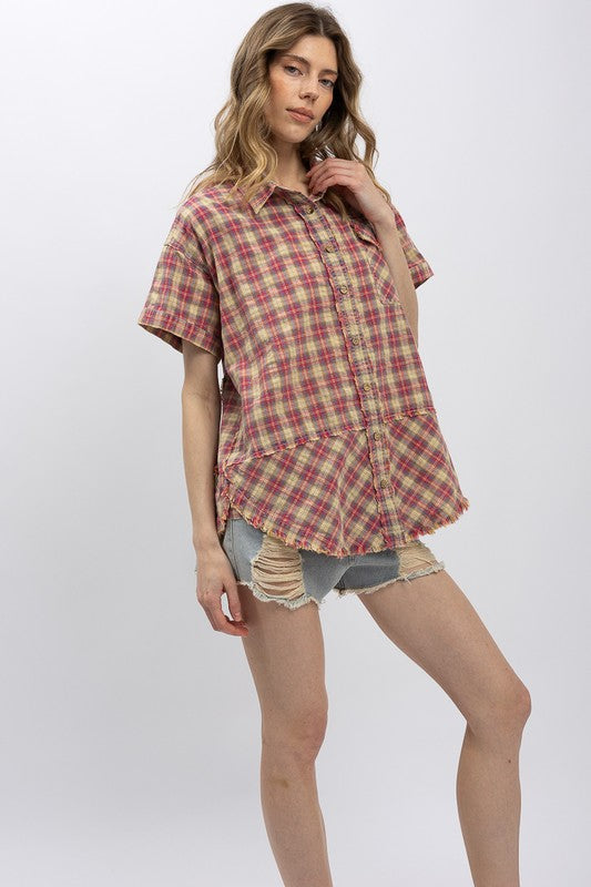 Forever Washed Flannel Short Sleeve Shirt