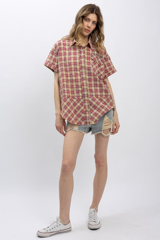 Forever Washed Flannel Short Sleeve Shirt