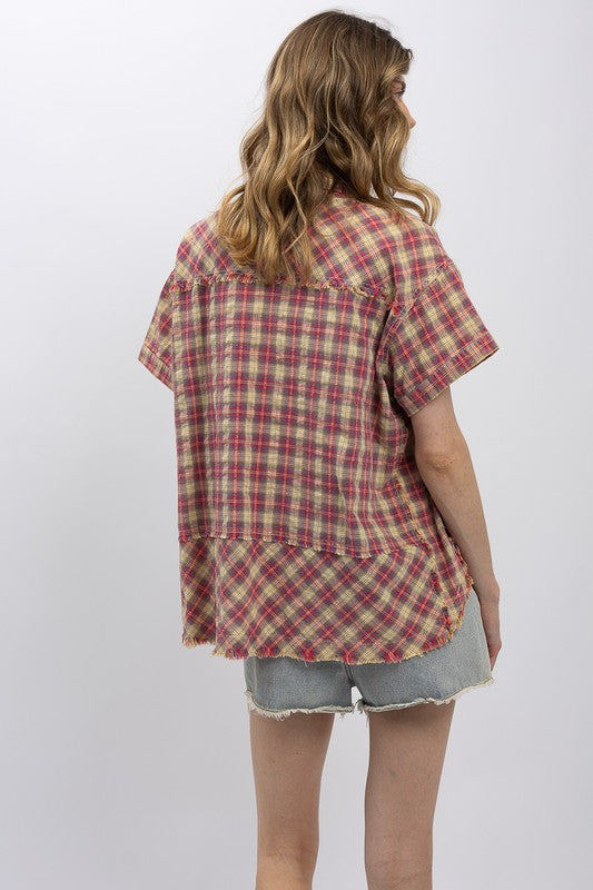 Forever Washed Flannel Short Sleeve Shirt