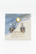 Waterproof Earrings Palm Leaf Lapis Stone Drop Narelle Gold