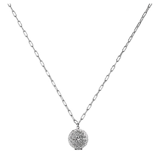 36"L HEART/ROUND LOCKET NECKLACE