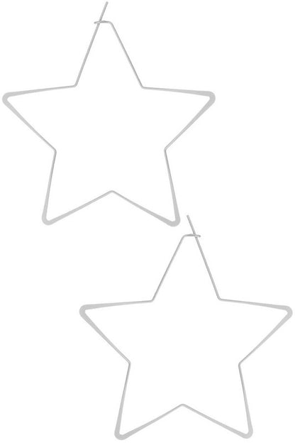 Silver Star Waterproof Non-Tarnish Stainless Steel Hoops