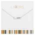 Silver "Blessed" Tag Layers Necklace Lay-533S